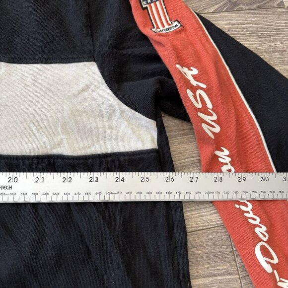 Vtg Harley Davidson Mens Sweater XL Black Prestige Embroidered Double Sided HD - Picture 10 of 16